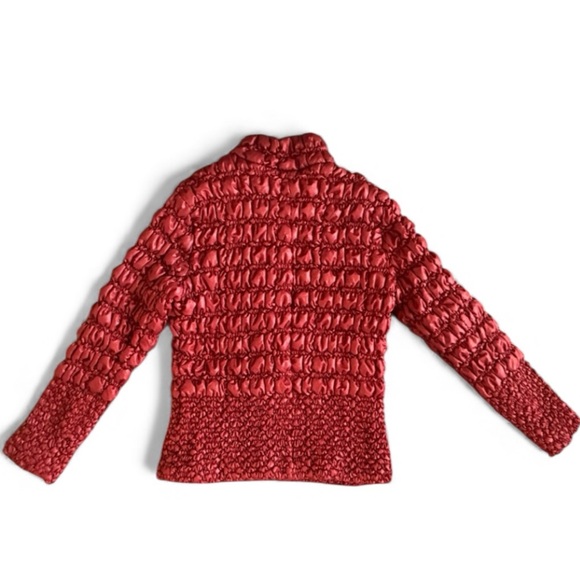 Tribal Women’s Textured Fitted Puffer Jacket – Red – Size L Stretch - Picture 3 of 15